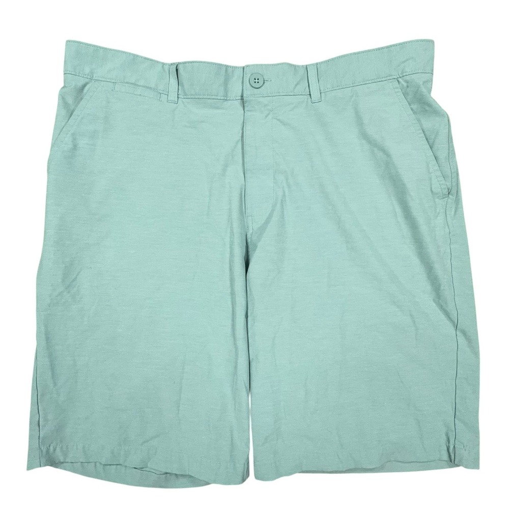 Johnnie-O Performance Shorts Mens 38 Seafoam Blue 9.5" Inseam Stretch Golf